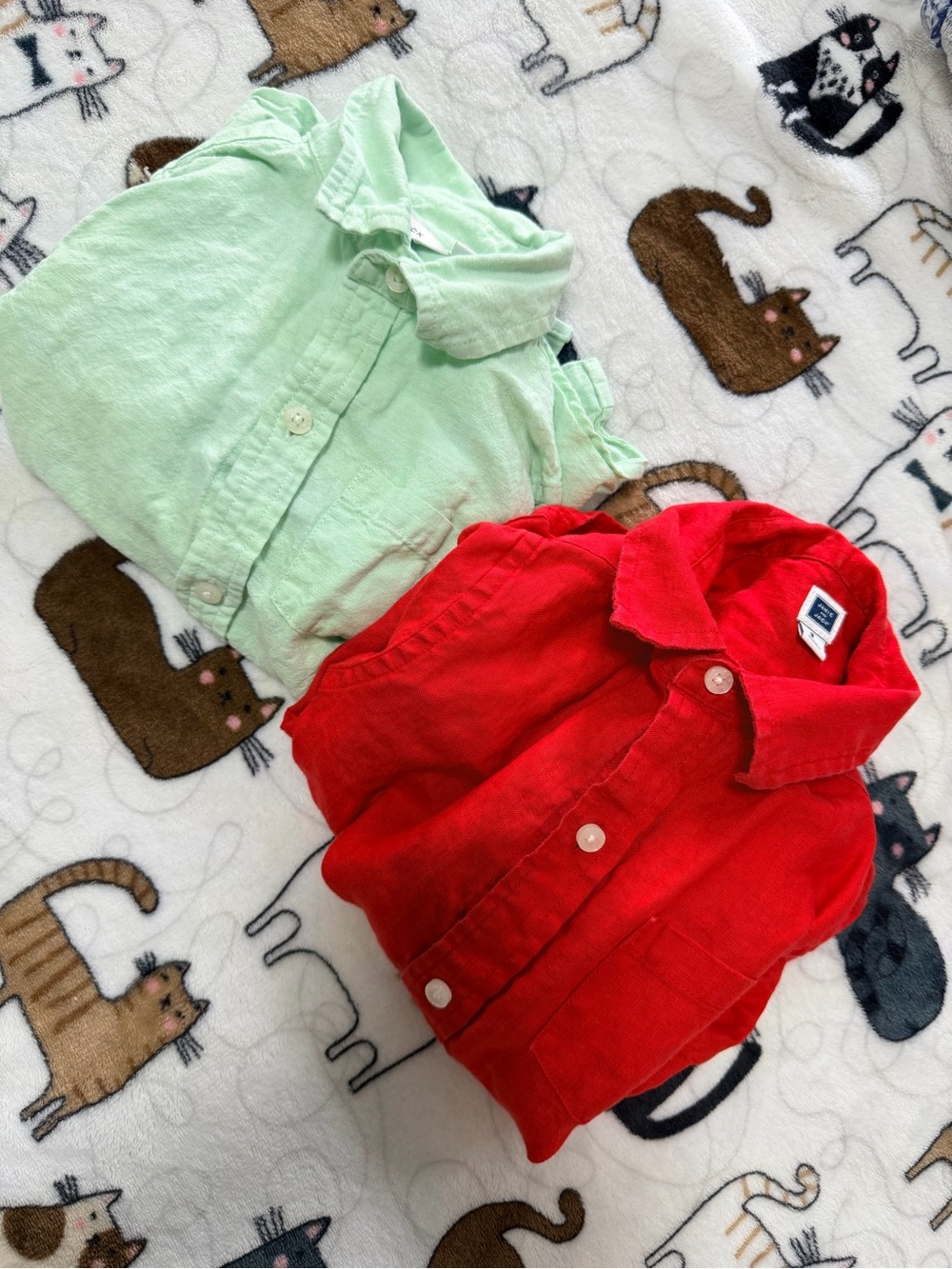 2 Janie and Jack linen button down shirts